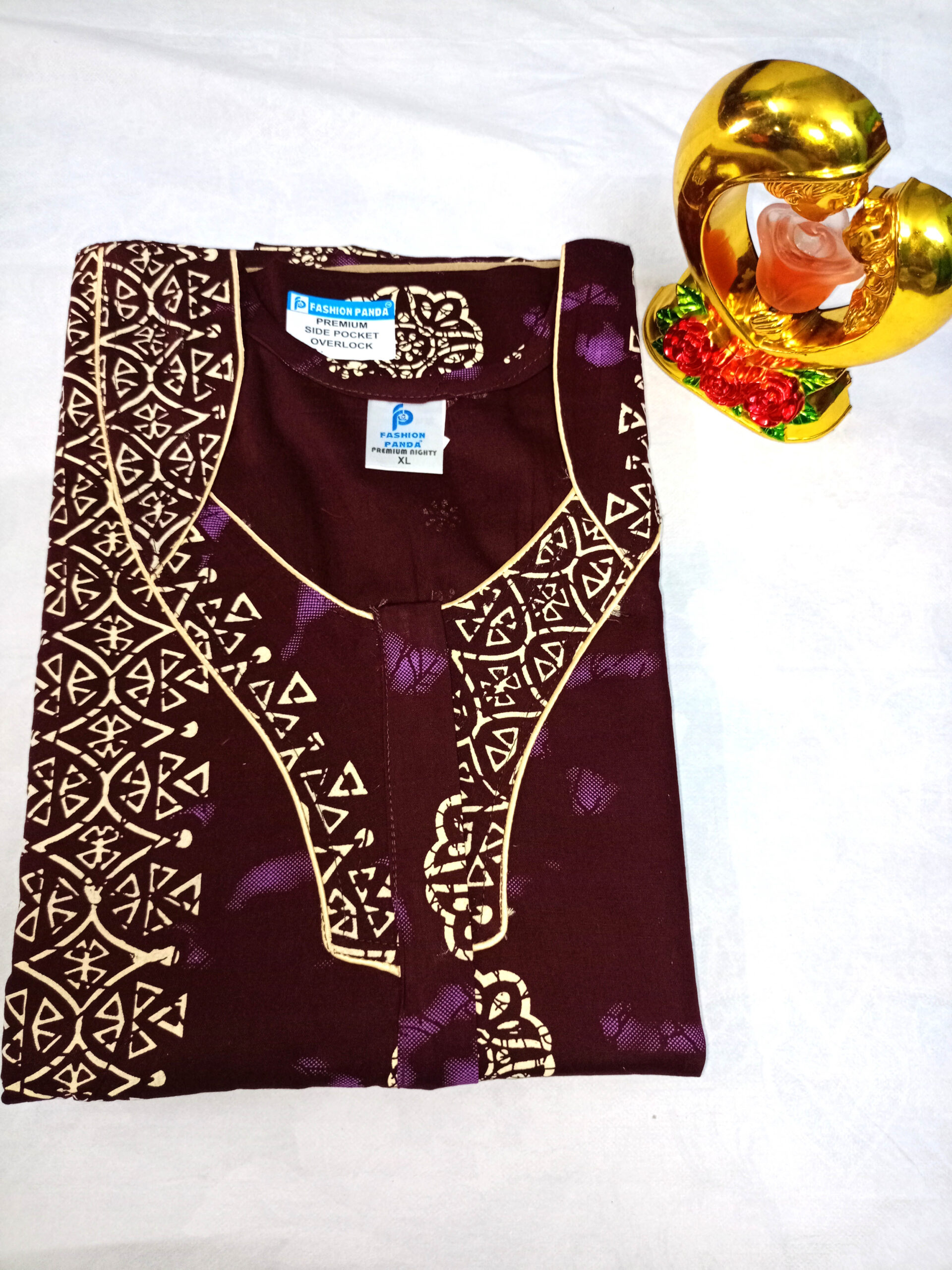 Premium Cotton Nighty for Women with zip-XL