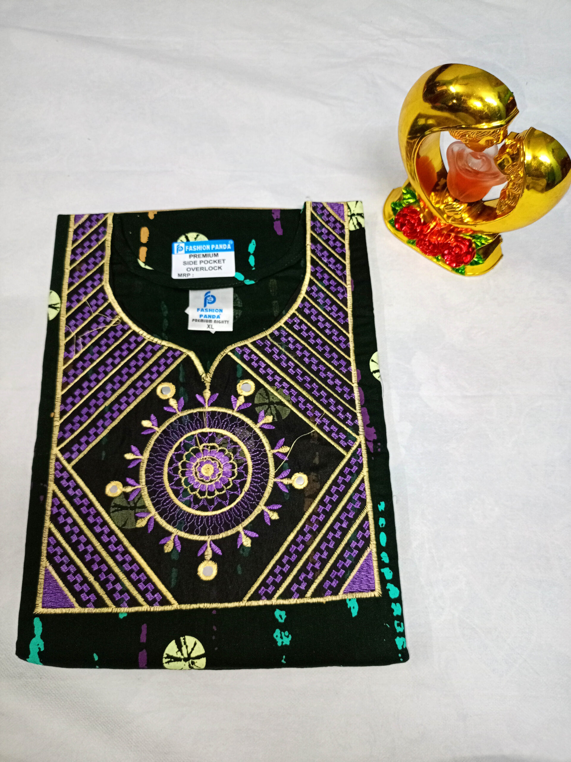 Premium Cotton Embroidery nighty