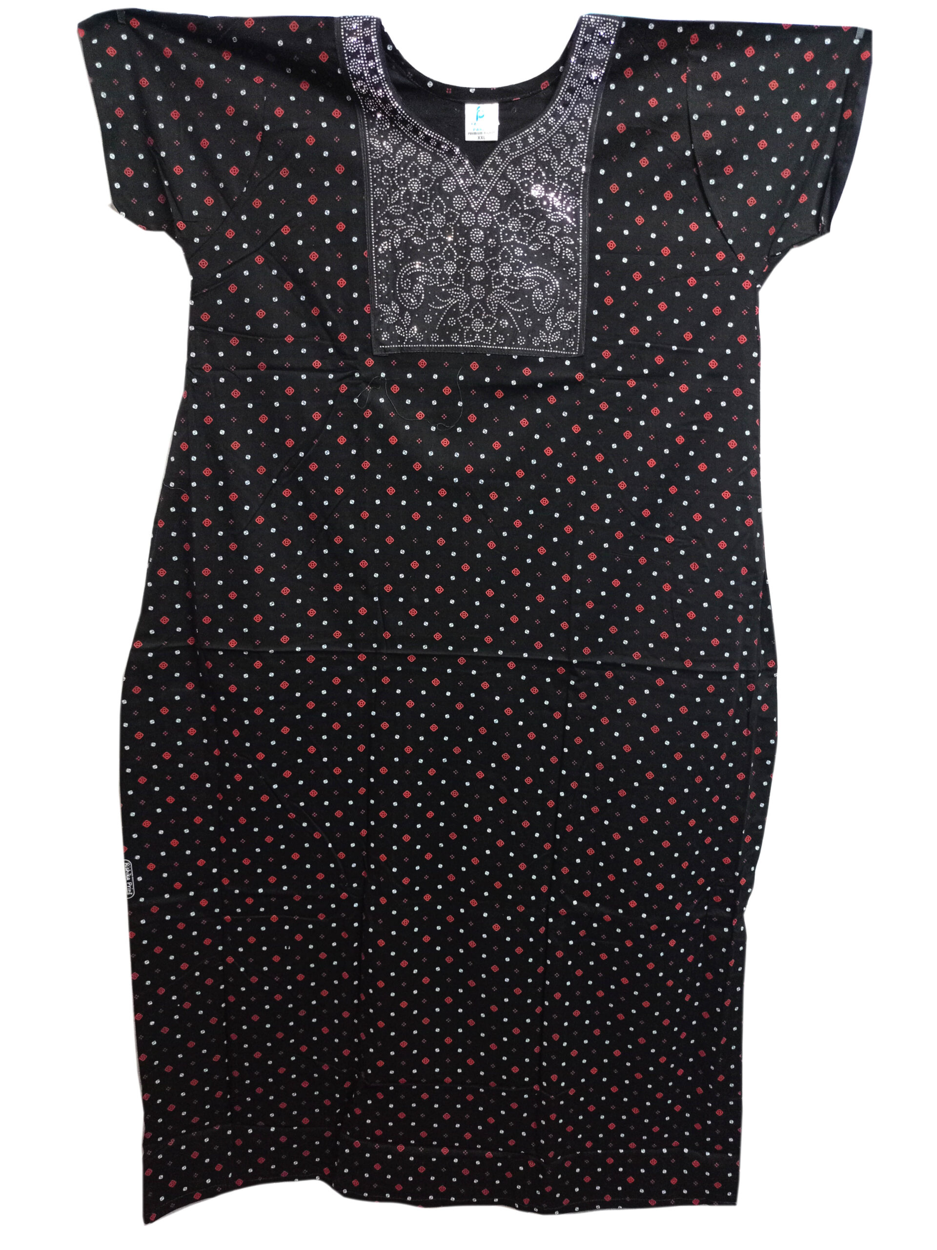 Cotton Stone Work Nighty for Women