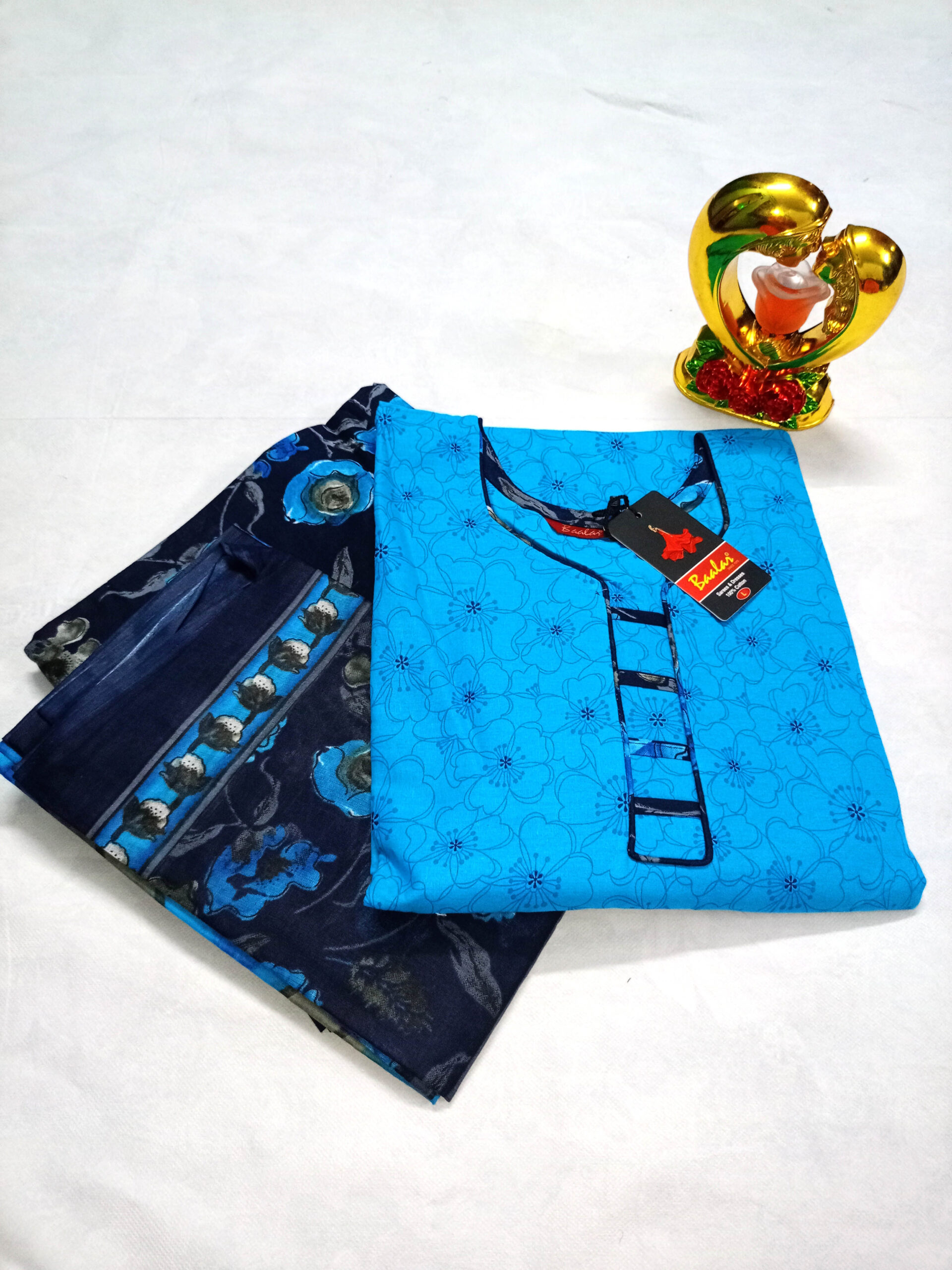 cotton salwar with pattiyala pand and duppatta-L